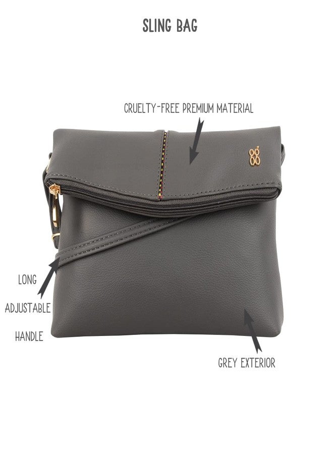 Baggit Womens Lxe Stencil Sling Bag- Grey - Image 2